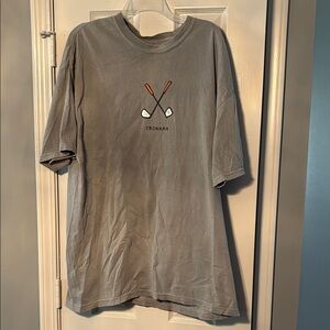 Comfort Colors Mike Made This IronMan Gray Green Tee with Crossed Golf Clubs